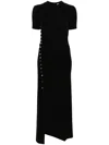 Rabanne Draped Long Black Dress