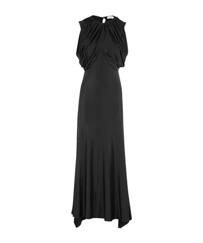 Rabanne Draped Maxi Dress In Black