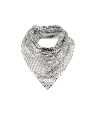 Rabanne Silver Mini Mesh Scarf Necklace In Grey