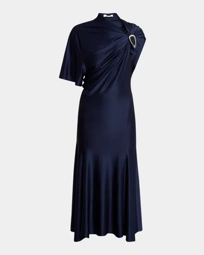 RABANNE DRAPED MIDI DRESS