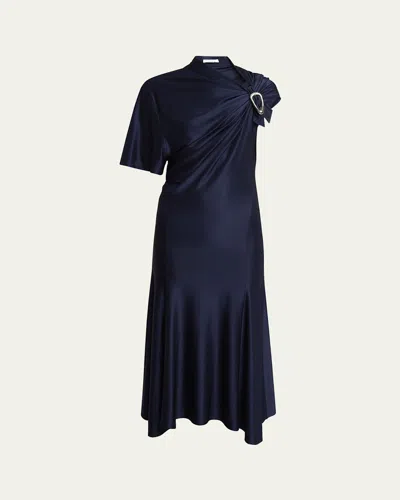 RABANNE DRAPED MIDI DRESS