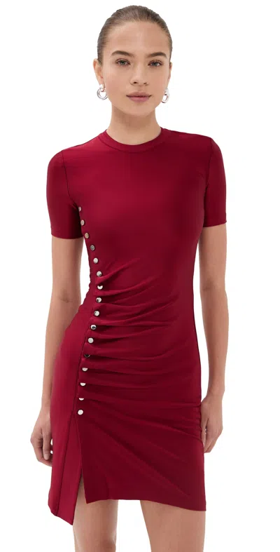 Rabanne Draped Mini Dress Ruby Red