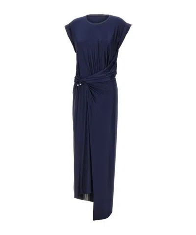 Rabanne Draped Pierced Midi Dress In Blue