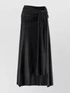 Rabanne Draped Satin Midi Skirt With High Waist