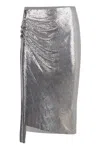 Rabanne Draped Skirt With Metallic Sequin Detail