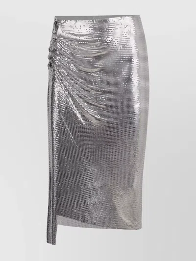 RABANNE DRAPED SKIRT WITH METALLIC SEQUIN DETAIL