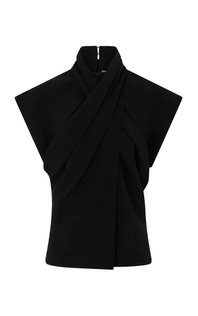 Rabanne Draped Sleeveless Top In Black