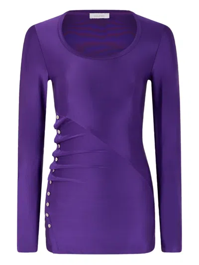 Rabanne Draped Snap-fastening Top In Purple