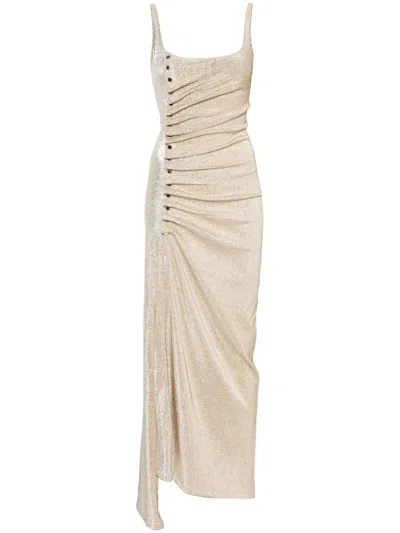 RABANNE SIDE-BUTTON MAXI DRESS - WOMEN'S - ELASTANE/VISCOSE/POLYESTER