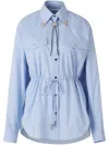 Rabanne Drawstring-waist Shirt In Blue