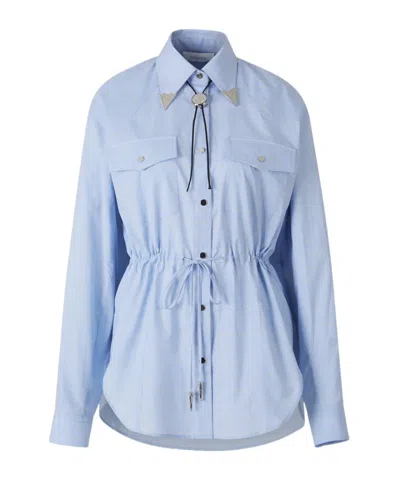 Rabanne Drawstring-waist Shirt In Blue
