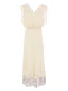 Rabanne Lace Inlay Sleeveless V-neck Midi Dress