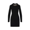 Rabanne Womens Chain-embellished Stretch-cotton Mini Dress Black In Black