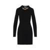 Rabanne Womens Chain-embellished Stretch-cotton Mini Dress Black In Black