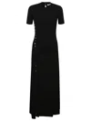 Rabanne Embellished Asymmetric Draped Midi Dress In Black