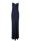 Rabanne Chain Strap Satin Finish Floor-length Dress In Blue