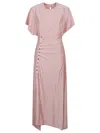 Rabanne Women's Jersey Flutter-sleeve Asymmetric Drape Midi Dress In Multicolor