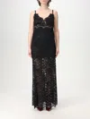 Rabanne Long Black Lace Dress  In Black