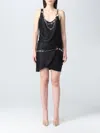 Rabanne Chain-link Gathered O-ring Sleeveless Mini Dress In Black