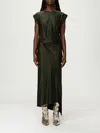 Rabanne Womens Draped Cap-sleeves Stretch-woven Midi Dress New Kaki In Green