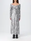 Rabanne Scalloped Maxi Dress In Silver