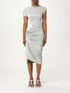 Rabanne Asymmetric Ruched Stretch-lurex Dress In Silver