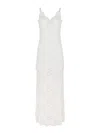 Rabanne Ivory White Long Dress With Lace-effect In White