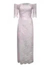 Rabanne Silver Pink Lace Long Dress In Pink