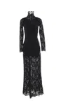 Rabanne Florales Maxikleid Mit Spitzenapplikation In Black