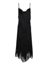 Rabanne Women's Crepe Fringe Cowl Neck Midi Dress In Black