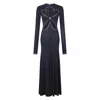 Rabanne Womens Black Embellishmed Cut-out Stretch-woven Maxi Gown In Black