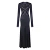 Rabanne Second Skin Effect Long Dress In Blue