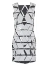 Rabanne Mini Dress With Assembled Mirrored Faux Leather Elements In Silver