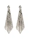 Rabanne Silver Mesh Drop Earrings In Grey