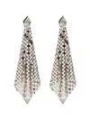 Rabanne Silver Mesh Drop Earrings In Grey