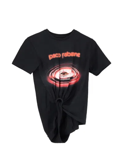 Pre-owned Rabanne Drop Gathered T-shirt In Black