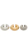 Rabanne Set Of 3 Assorted Ear Cuffs In Silver