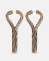 Rabanne Rhinestone Drop Earrings With Platinum Finish In Gold