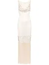 Rabanne Fringed Sleeveless Maxi Dress In Neutrals