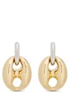 Rabanne Silver And Gold Xtra Eight Dang Earrings With Pressure Closure In Brass And Aluminum Woman