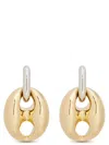Rabanne Silver And Gold Xtra Eight Dang Earrings With Pressure Closure In Brass And Aluminum Woman