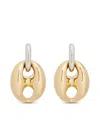 Rabanne Silver And Gold Xtra Eight Dang Earrings With Pressure Closure In Brass And Aluminum Woman In Silver