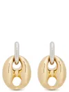 Rabanne Silver And Gold Xtra Eight Dang Earrings With Pressure Closure In Brass And Aluminum Woman