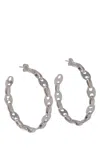 Rabanne Engraved Logo Earrings In Silver