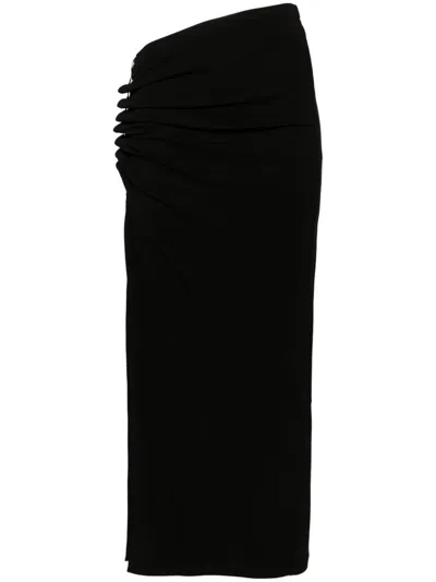 Rabanne Elastic Skirt With Side Slit In Black