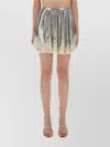 Rabanne Elastic Waistband Lace Trim Sequin Embellishment Skirt