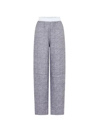 Rabanne Elasticated-waistband Straight-leg Trousers In Gray