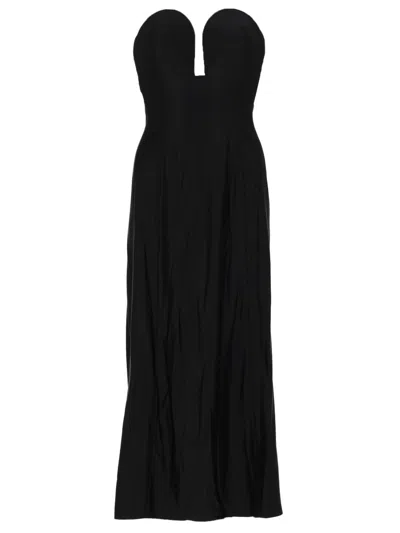 Rabanne Abito Midi Con Bustier Strutturato A Forma Di Cuore In Black