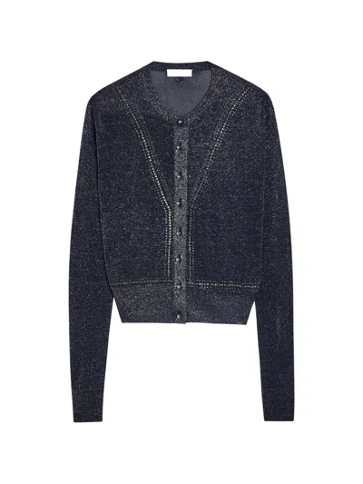 Rabanne Embellished Button Cardigan In Blue