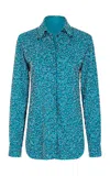 Rabanne Embellished Button-down Shirt In Blue